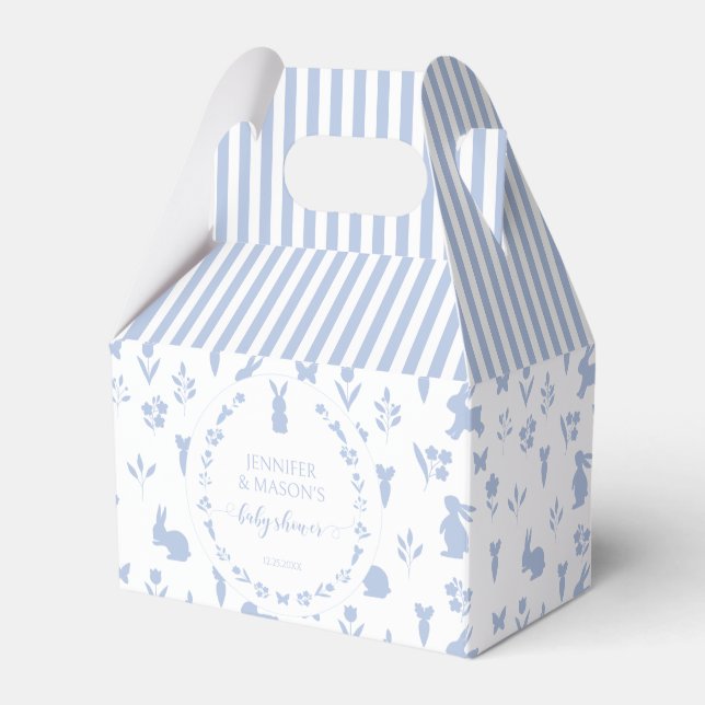 Cute Easter rabbit bunny spring baby boy shower Favor Box (Front Side)