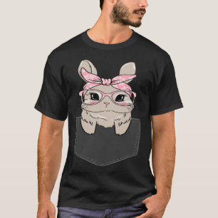 Cute easter rabbit easter bunny chest pocket kawai T-Shirt