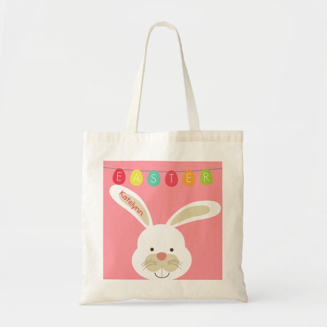 Cute Easter Rabbit Personalized Custom Tote Bag (Front)