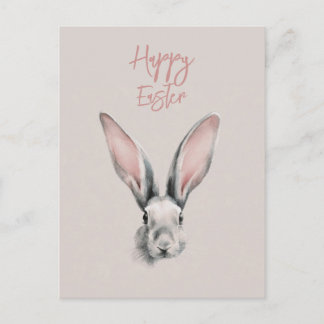 Cute Easter Rabbit Postcard in Minimalistic Style