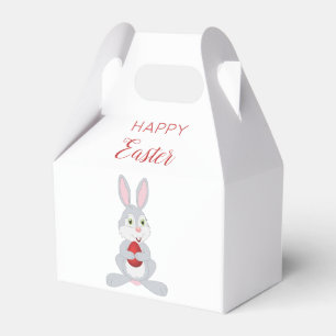 Cute Easter Rabbit Red Easter Egg Favor Box