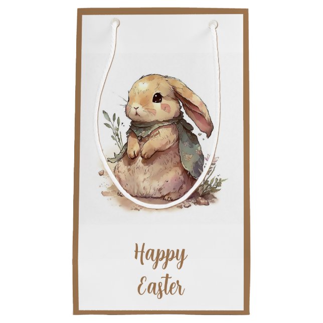 Cute Easter Rabbit  Small Gift Bag (Front)