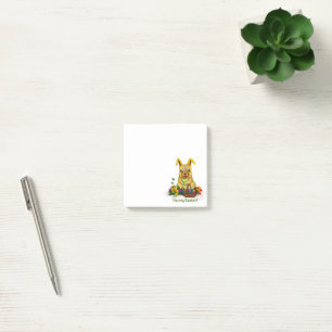 Cute Easter Rabbit with Eggs and Flowers Post-it Notes