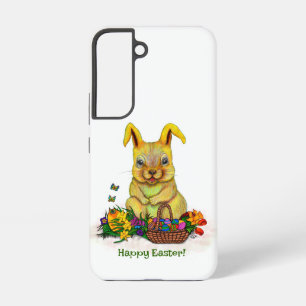 Cute Easter Rabbit with Eggs and Flowers Samsung Galaxy Case