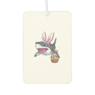 Cute Easter Shark Bunny Ears Basket Eggs Happy Eas Air Freshener