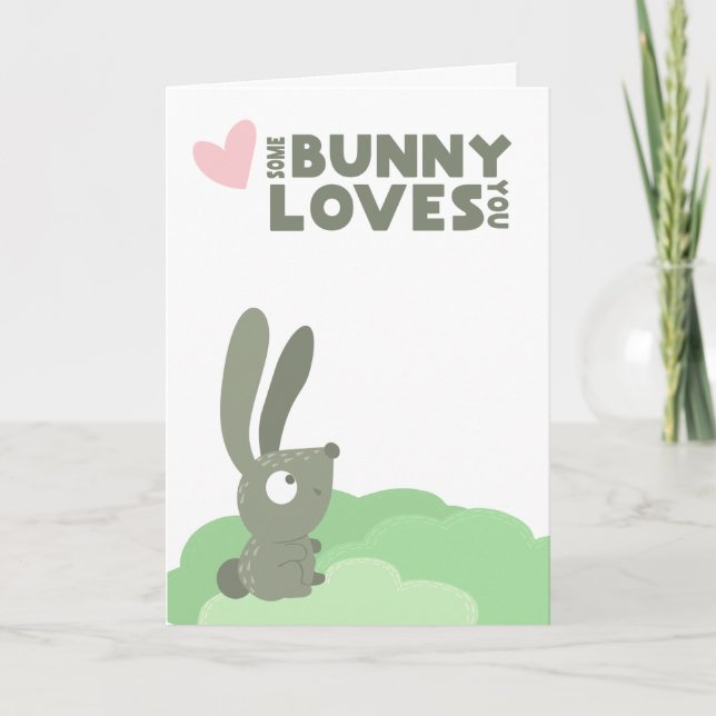 Cute Easter Some Bunny Love You Holiday Card (Front)