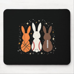 Cute Easter Sports Bunnies Sketll Footll Sell  Mouse Pad