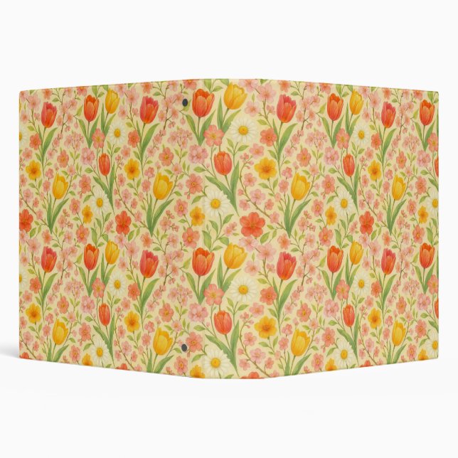 Cute Easter/spring patterned flowers Binder (Background)