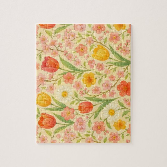 Cute Easter/spring patterned flowers Jigsaw Puzzle (Vertical)