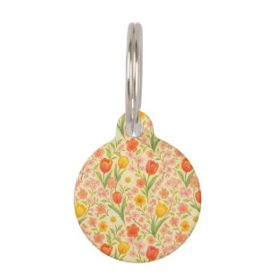 Cute Easter/spring patterned flowers Pet Tag