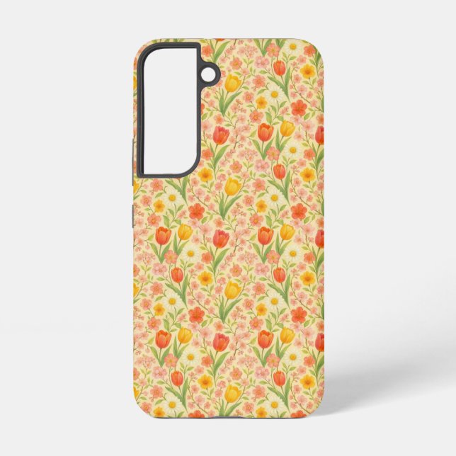 Cute Easter/spring patterned flowers Samsung Galaxy S22 Case (Back)