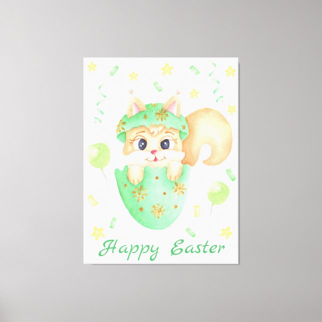 Cute Easter Squirrel for a positive mood Canvas Print (Front)