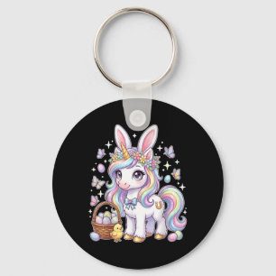 Cute Easter Unicorn Bunny Fantasy Easter Egg Hunt Keychain
