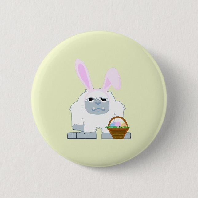 Cute Easter Yeti 2 Inch Round Button (Front)