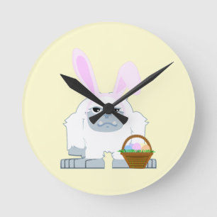 Cute Easter Yeti Round Clock