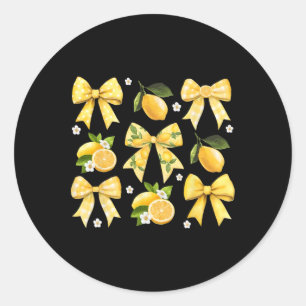 Cute Easy Peasy Bow Lemon Squeezy Hello Summer Vac Classic Round Sticker