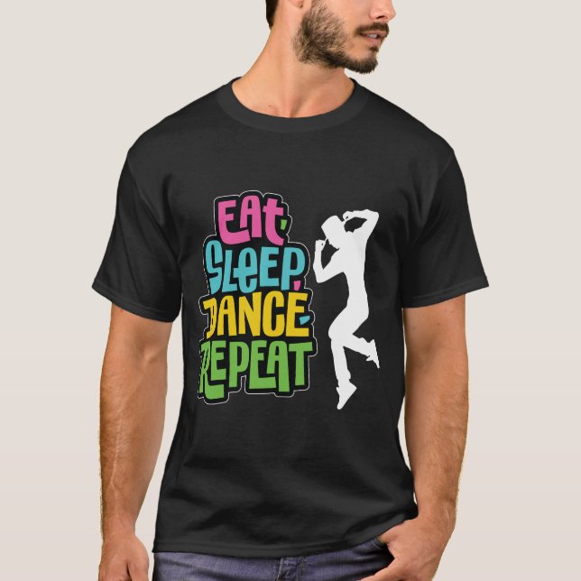 Cute Eat Sleep Dance Repeat Design Men T-Shirt (Front)