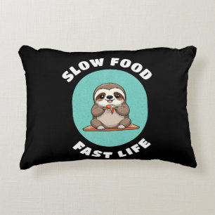 Cute eating Kawaii Sloth Accent Pillow