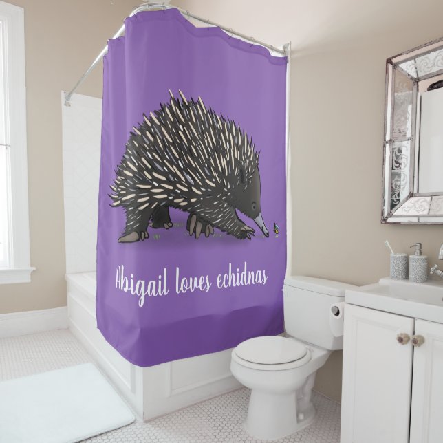 Cute echidna with bee cartoon illustration (In Situ)