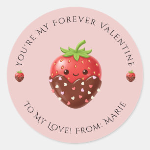 Cute Editable Strawberry Valentine Sticker 