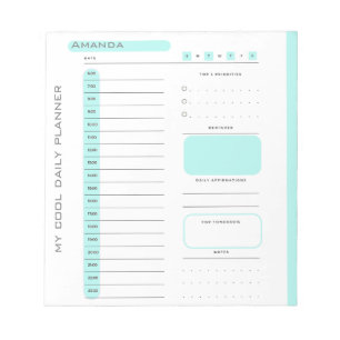 Cute Editable Tear Away Daily Planner Notepad