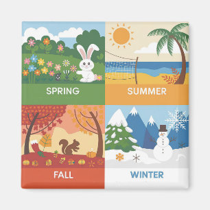 Cute & Educational 4 Seasons Design Magnet