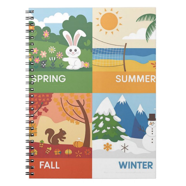 Cute & Educational 4 Seasons Design Notebook (Front)