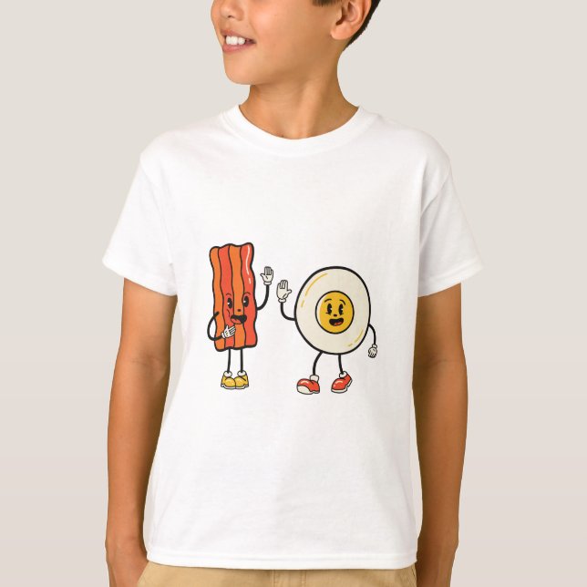 Cute Egg And Bacon T-Shirt (Front)