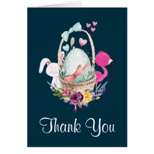 Cute Egg, Flamingo & Bunny Baby Shower Thanks
