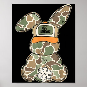 Cute Egg Hunters Bunny Egg Camo Rabbit Easter for Poster