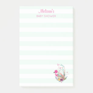 Cute Egg in a Basket with Flamingo and Bunny Post-it Notes