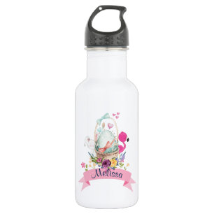 Cute Egg, Pink Flamingo & Bunny, /w Ribbon 532 Ml Water Bottle