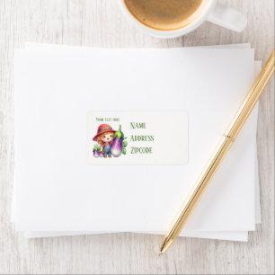 Cute egg plant vendors customizable label