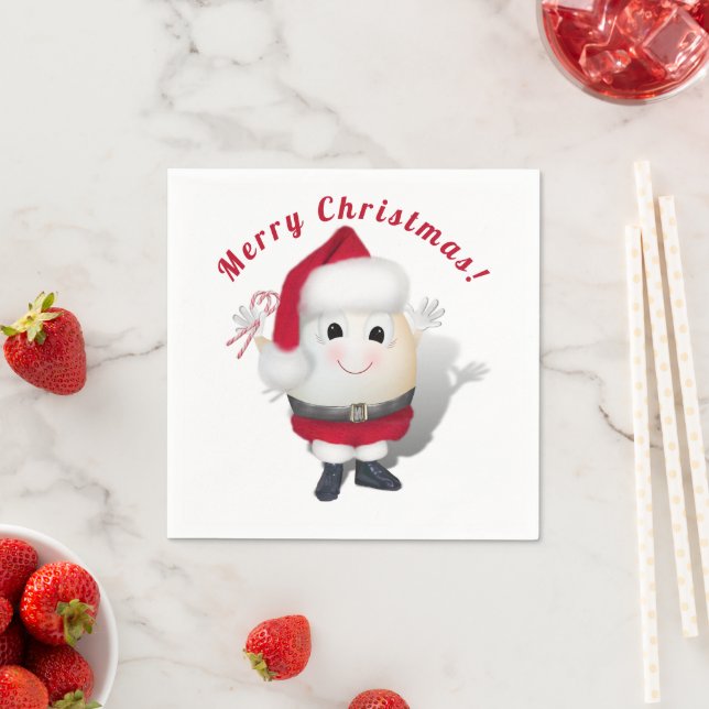 Cute Egg Santa - Eggstrordinary Christmas Napkin (Insitu)
