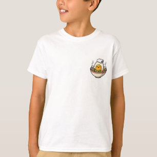 Cute Egg Soaking in Noodle Bowl Kids T-Shirt