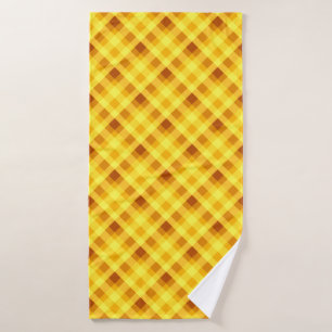 Cute Egg Yolk Yellow Plaid Bath Towel