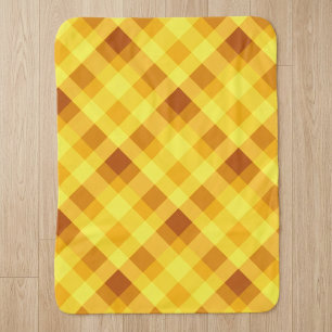 Cute Egg Yolk Yellow Plaid Small Sherpa Blanket