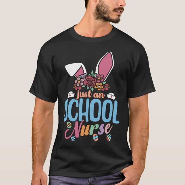 Cute Eggcellent School Nurse Easter Bunny Ears Nur T-Shirt (Front)