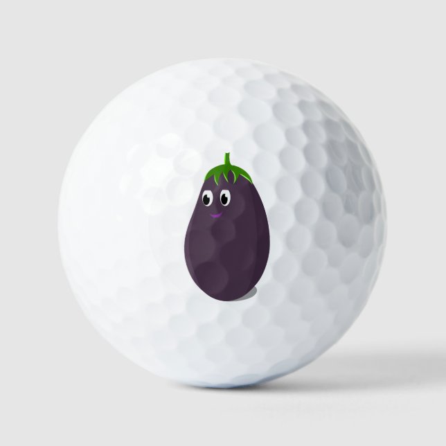 Cute Eggplant Print Golf Balls (Front)