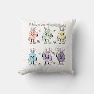 Cute Eggs Pain Scale Nurse Triage ICU Assessment E Throw Pillow