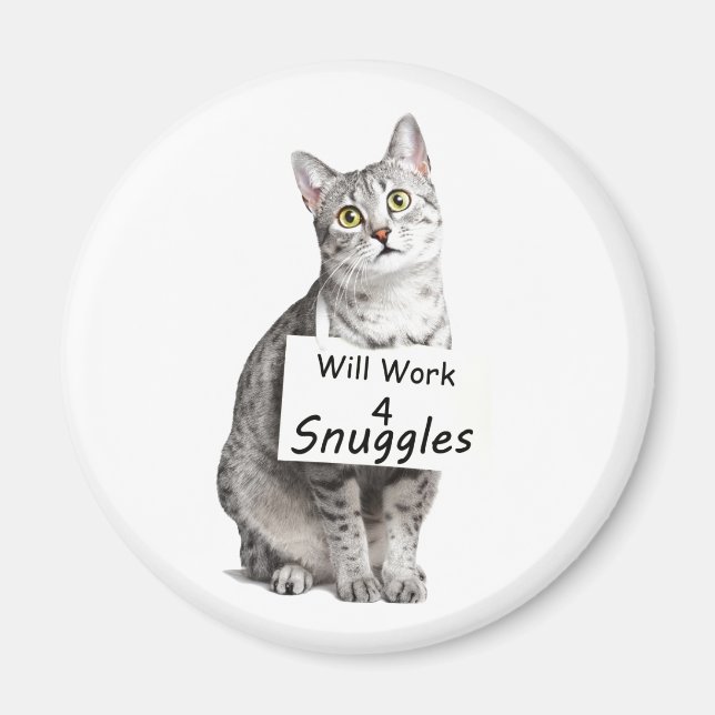 Cute Egyptian Mau Cat Advertising for Snuggles Magnet (Front)