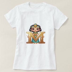Cute Egyptian Queen with Letter M – Royal Cartoon T-Shirt