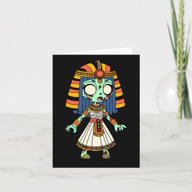 Cute Egyptian Zombie Note Card (Front)