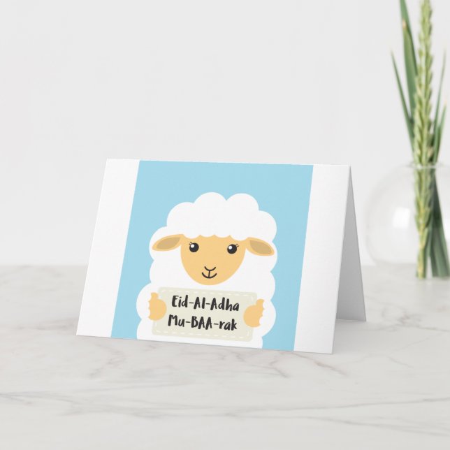 Cute 'Eid Al Adha Mu-baa-rak' greeting card (Front)