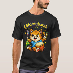 Cute Eid Mubarak Cartoon Kids Design T-Shirt