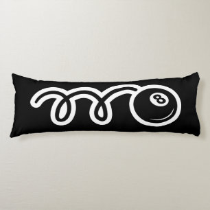 Cute eight ball cartoon Thats how i roll black bed Body Pillow