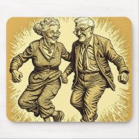 Cute Elderly Couple Dancing