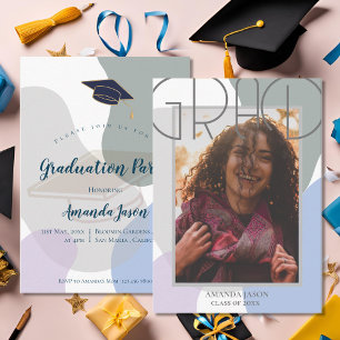 Cute Elegant 2026 Grad Photo Graduation Party Invitation