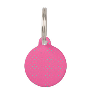 cute elegant baby pink mint polka dots pattern pet tag