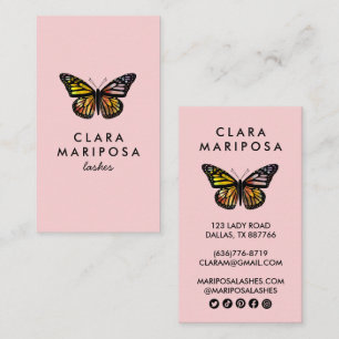 Cute Elegant Butterfly Monarch Beauty Lashes Chic  Business Card